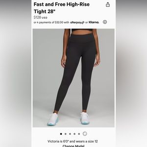 Lululemon Fast and Free Leggings
